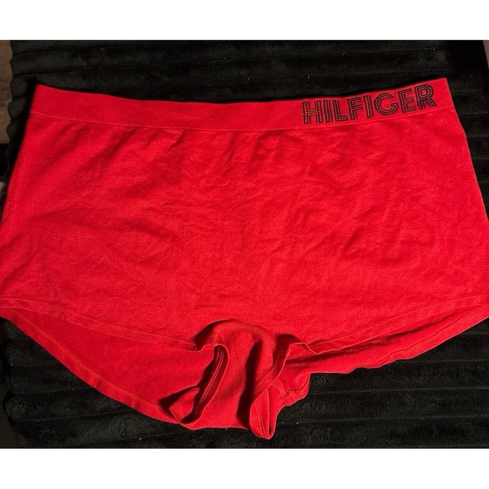 NEW Tommy Hilfiger Women's Plus Size Red Microfiber Stretch Boyshorts Panties 2X